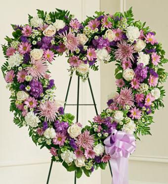 Always Remember Lavender Floral Heart Tribute