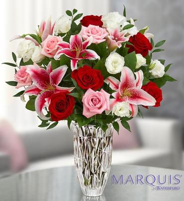 Marquis by Waterford&reg; Red Rose and Lily Bouquet